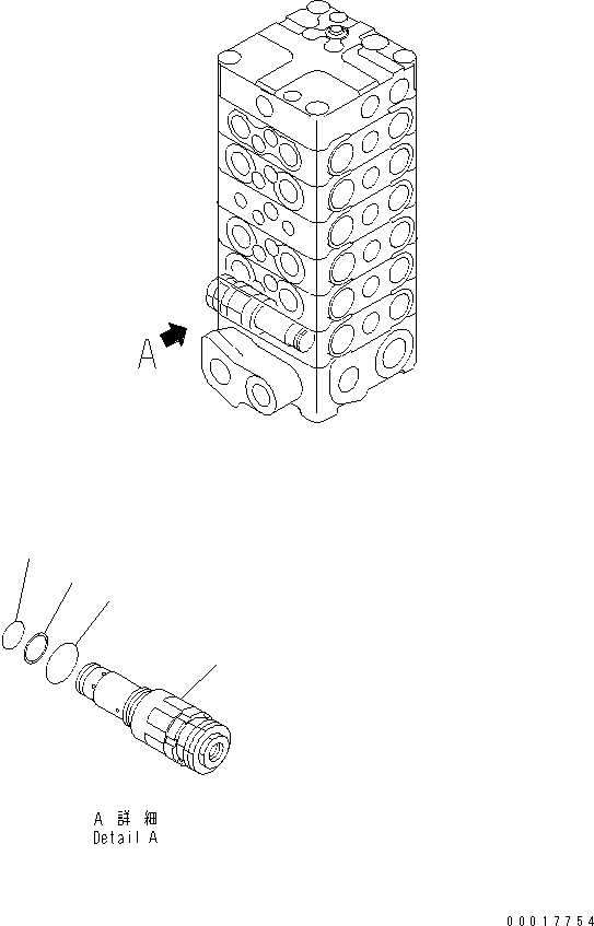 Komatsu parts book diagram for PC138US-2-A S/N 4501-UP: MAIN VALVE (6-VALVE) (6/11)