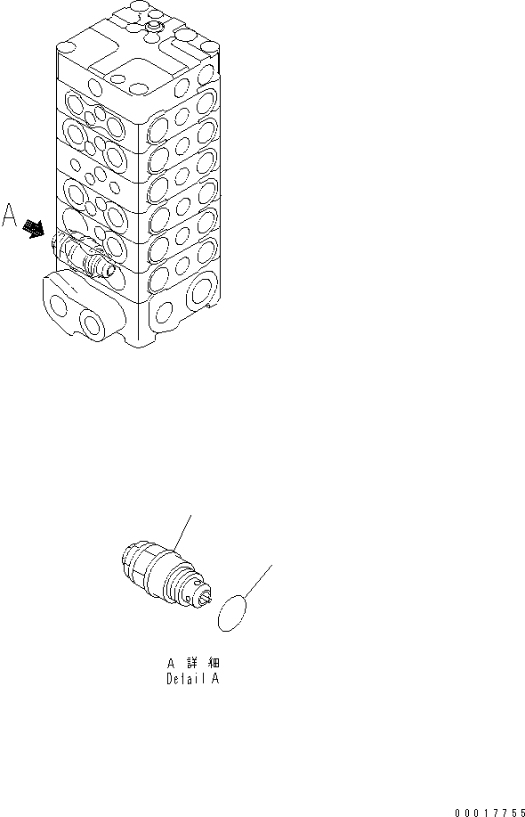 Komatsu parts book diagram for PC138US-2-A S/N 4501-UP: MAIN VALVE (6-VALVE) (7/11)