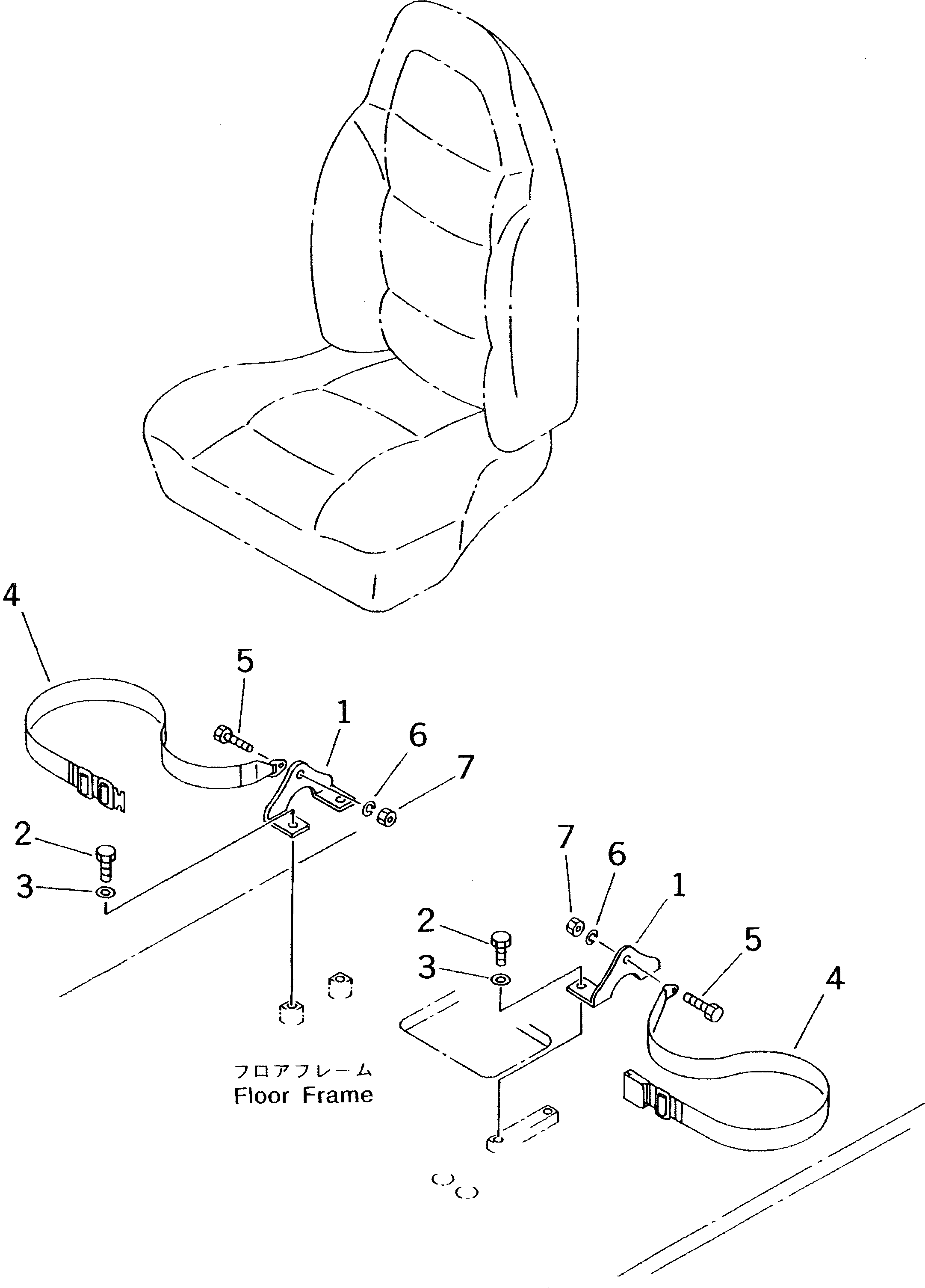 Excavators Komatsu / PC138US-2 S/N 4501-UP (Overseas Version)(pc138u1c) / SEAT BELT (3INCH) (FOR TILT)(210020 : K0160-01A2)