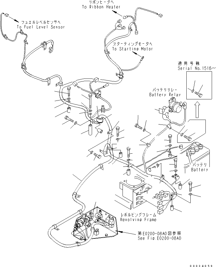Excavators Komatsu / PC138USLC-2 S/N 1501-UP (SAA4D95LE-3 (TIER 2) Eng. Installed)(pc138u2c) / VEHICLE ELECTRICAL (MAIN HARNESS 1/3)(#1501-1804)(120030 : E0200-02A0)