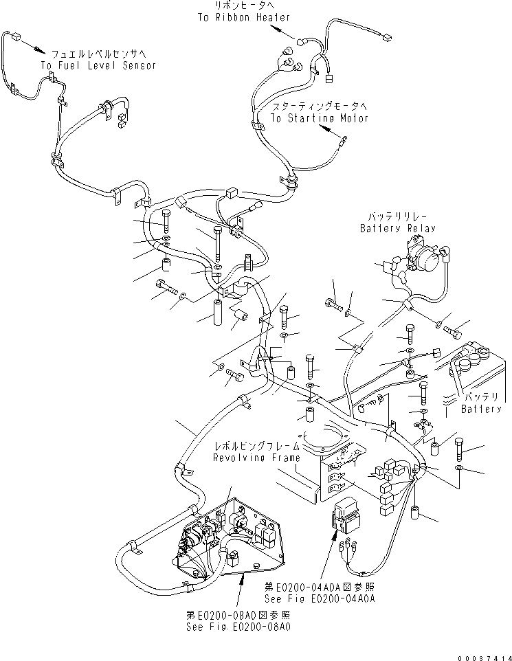 Excavators Komatsu / PC138USLC-2 S/N 1501-UP (SAA4D95LE-3 (TIER 2) Eng. Installed)(pc138u2c) / VEHICLE ELECTRICAL (MAIN HARNESS 1/3)(#1805-)(120040 : E0200-02A0A)
