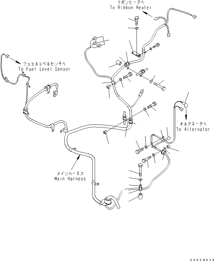 Excavators Komatsu / PC138USLC-2 S/N 1501-UP (SAA4D95LE-3 (TIER 2) Eng. Installed)(pc138u2c) / VEHICLE ELECTRICAL (MAIN HARNESS 2/3) (FOR 60A ALTERNATOR)(120080 : E0200-03A1)