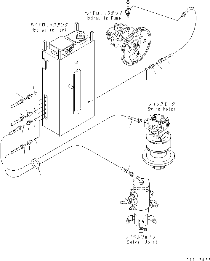 Excavators Komatsu / PC138USLC-2 S/N 1501-UP (SAA4D95LE-3 (TIER 2) Eng. Installed)(pc138u2c) / DRAIN LINE(150110 : H0340-01A0)