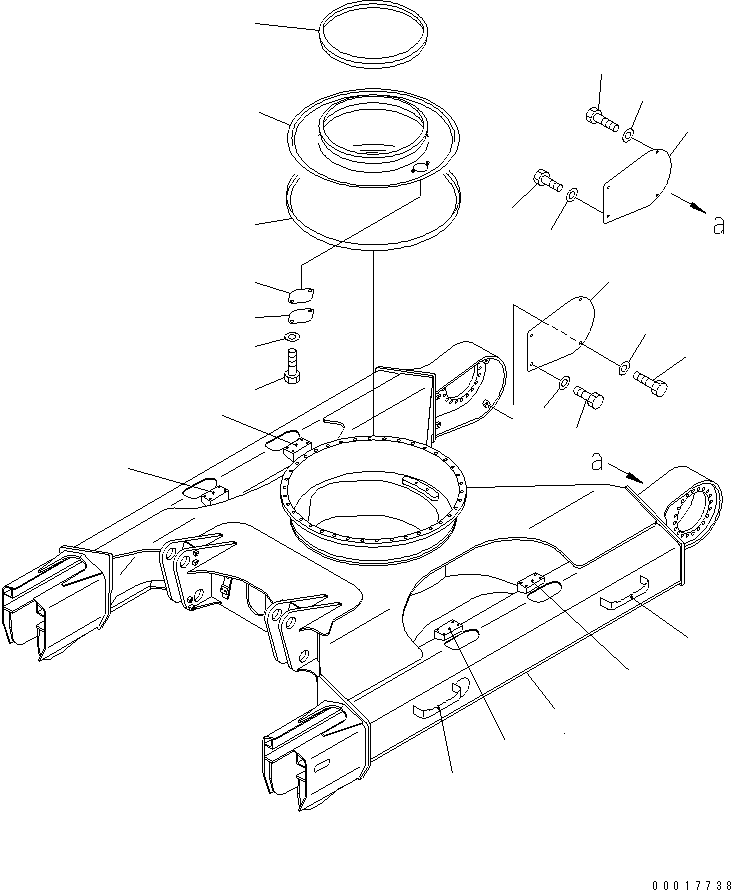 Excavators Komatsu / PC138USLC-2 S/N 1501-UP (SAA4D95LE-3 (TIER 2) Eng. Installed)(pc138u2c) / TRACK FRAME (FOR BLADE)(330100 : R1100-01A1)