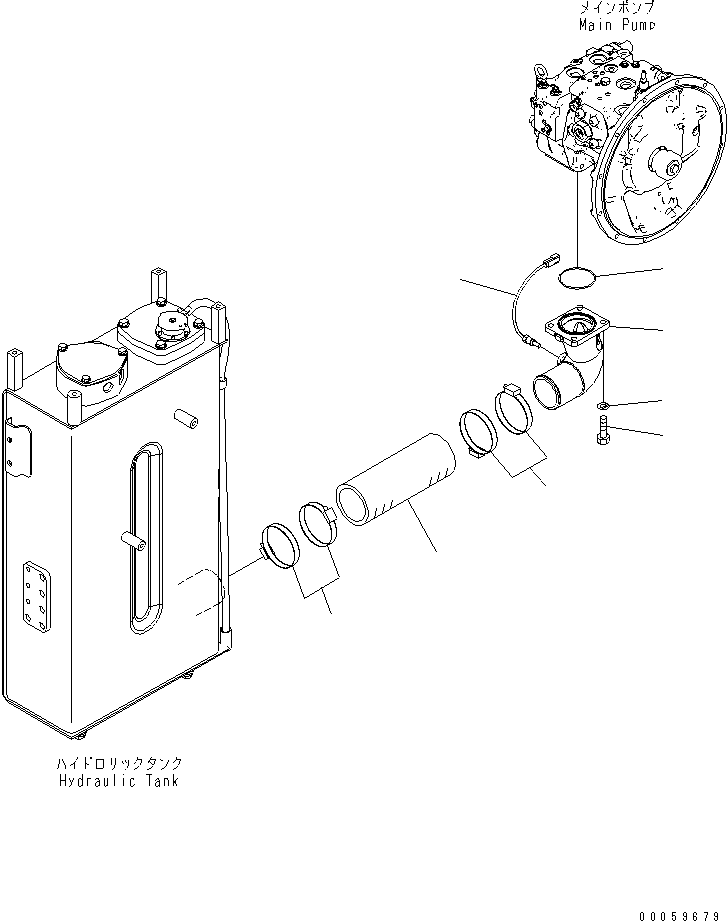 Excavators Komatsu / PC138USLC-8 S/N 20001-24509 (For North America)(pc138u4c) / PUMP SUCTION(#20001-)(150070 : H0311-01A0)