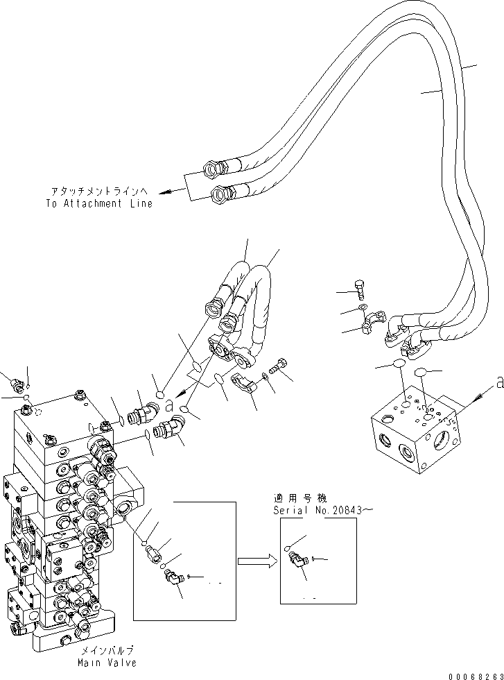 Excavators Komatsu / PC138USLC-8 S/N 20001-24509 (For North America)(pc138u4c) / ATTACHMENT LINE(#20001-)(150230 : H1270-01A0)