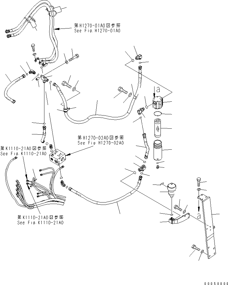 Excavators Komatsu / PC138USLC-8 S/N 20001-24509 (For North America)(pc138u4c) / ATTACHMENT LINE (DRAIN AND FILTER)(#20001-)(150250 : H1270-03A0)