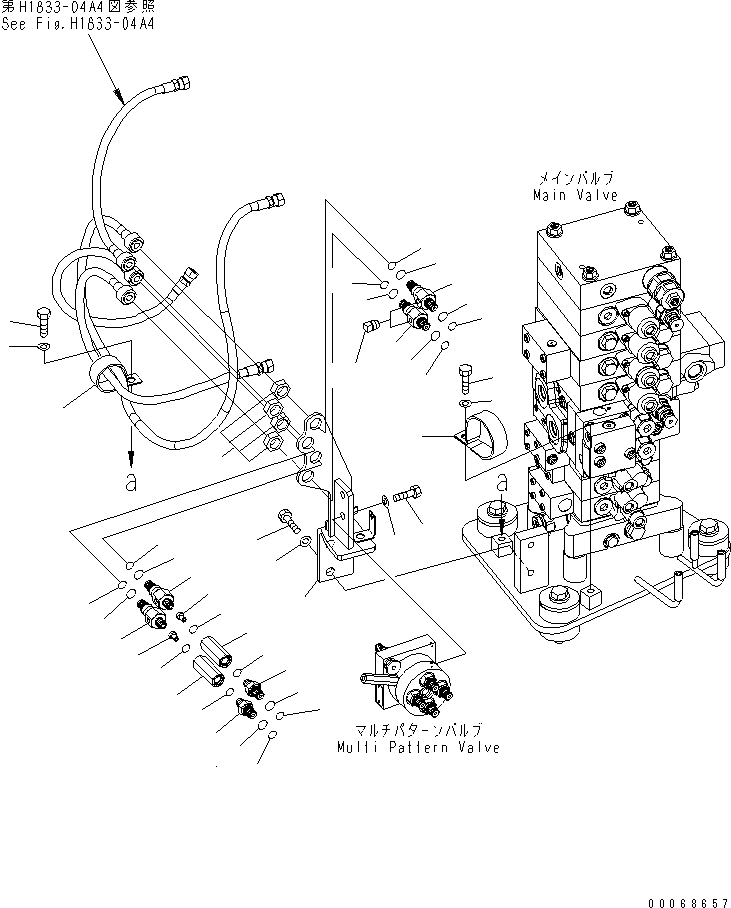 Excavators Komatsu / PC138USLC-8 S/N 20001-24509 (For North America)(pc138u4c) / MULTI PATTERN VALVE (BRACKET)(#20001-)(150340 : H1833-02A4)