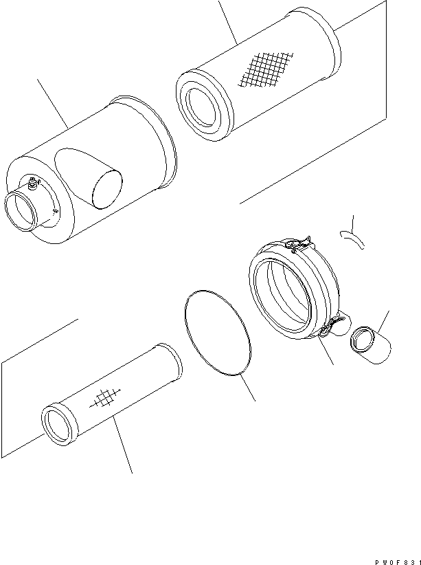 Excavators Komatsu / PC138US-2 S/N 1001-UP(pc138usr) / AIR CLEANER (INNER PARTS)(#3201-)(030060 : B0200-51A0A)