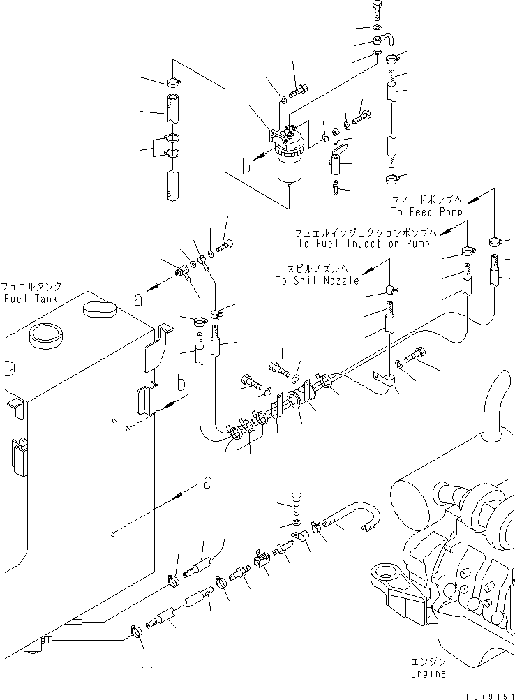 Excavators Komatsu / PC138US-2 S/N 1001-UP(pc138usr) / FUEL LINE (FOR WATER SEPARATOR)(090040 : D0200-01A1)
