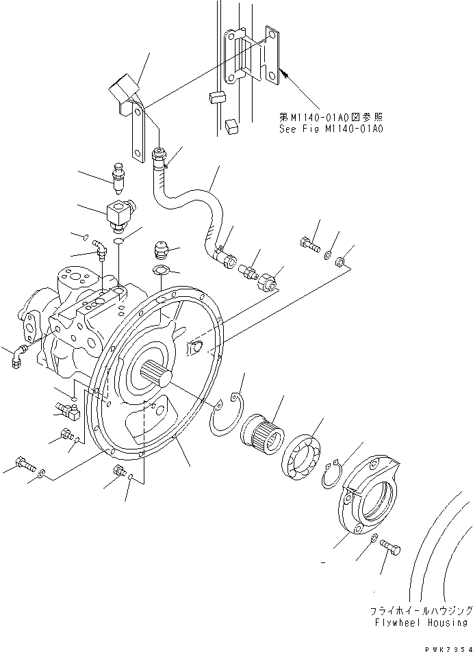 Excavators Komatsu / PC138US-2 S/N 1001-UP(pc138usr) / MAIN PUMP (FILLER ? COUPLING AND MOUNT)(#1001-2600)(150070 : H0210-01A0)
