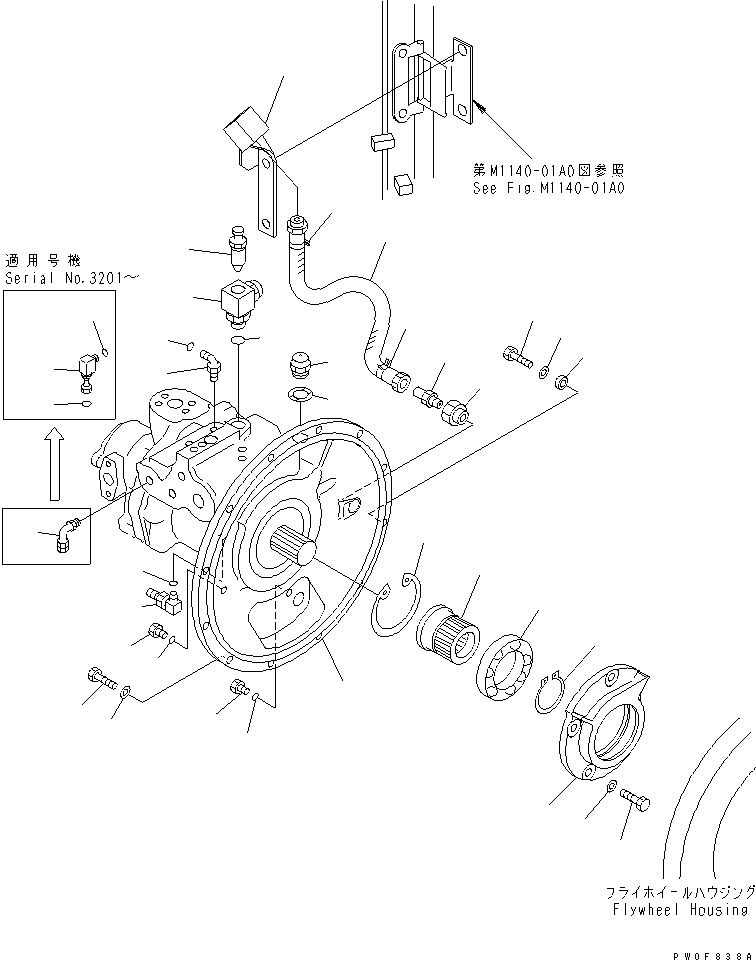 Excavators Komatsu / PC138US-2 S/N 1001-UP(pc138usr) / MAIN PUMP (FILLER ? COUPLING AND MOUNT)(#2601-)(150080 : H0210-01A0A)