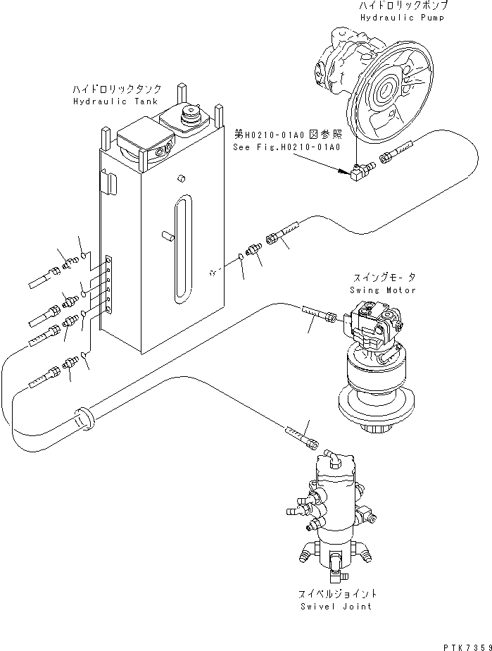Excavators Komatsu / PC138US-2 S/N 1001-UP(pc138usr) / DRAIN LINE(150150 : H0340-01A0)