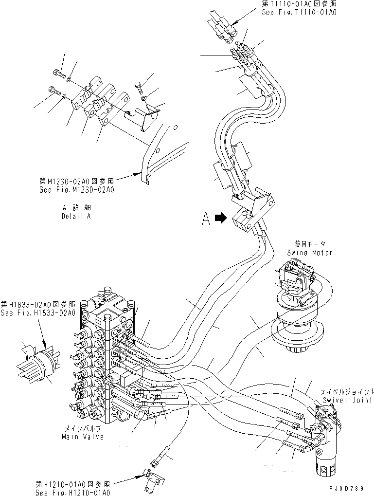 Excavators Komatsu / PC138US-2 S/N 1001-UP(pc138usr) / ARM AND BUCKET LINE (3/3) (FOR ATTACHMENT AND BLADE) (FOR ARM CRANE SPEC.)(#2601-)(150430 : H1220-03A8A)