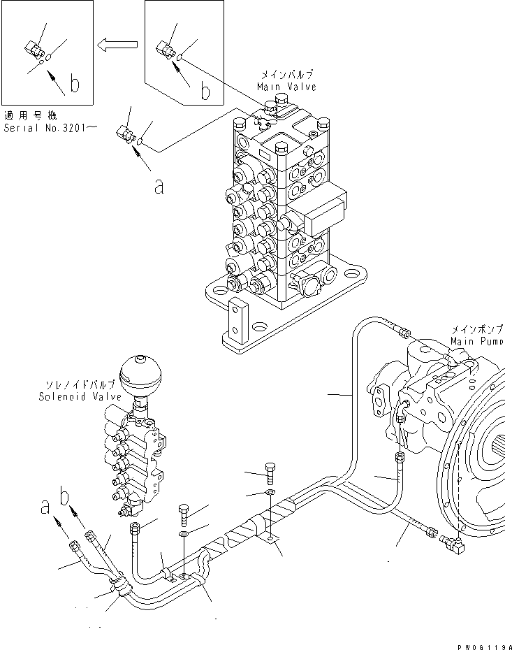 Excavators Komatsu / PC138US-2 S/N 1001-UP(pc138usr) / L.S. LINE (FOR 6-VALVE)(150510 : H1810-01A0)