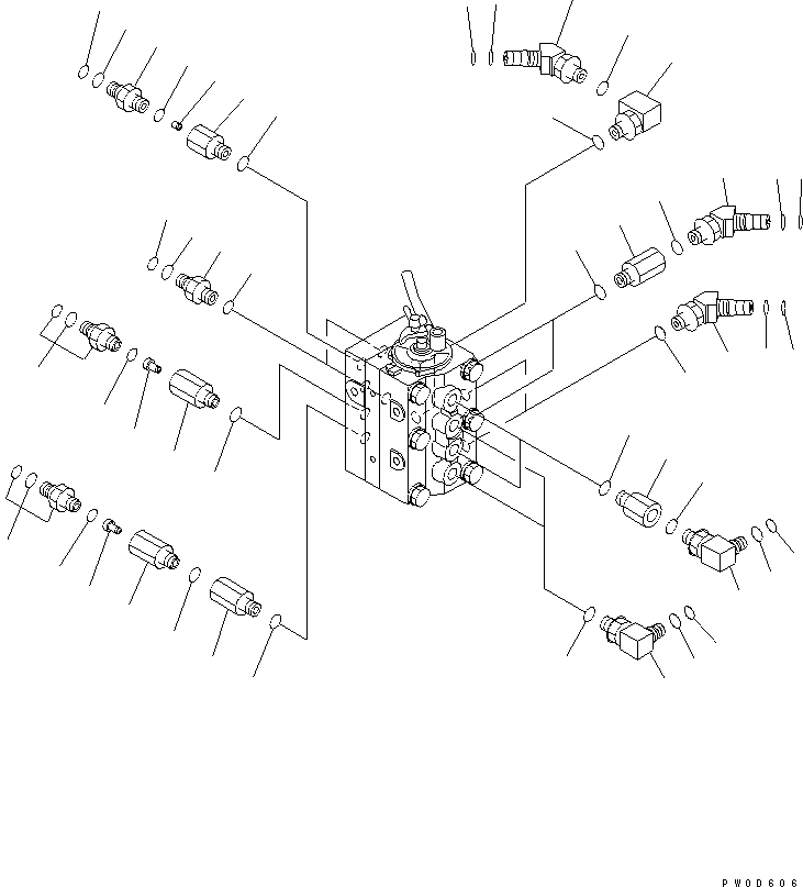 Excavators Komatsu / PC138US-2 S/N 1001-UP(pc138usr) / SHUTTLE VALVE (MULTI PATTERN) (ELBOW)(#2601-)(150590 : H1833-02A1A)