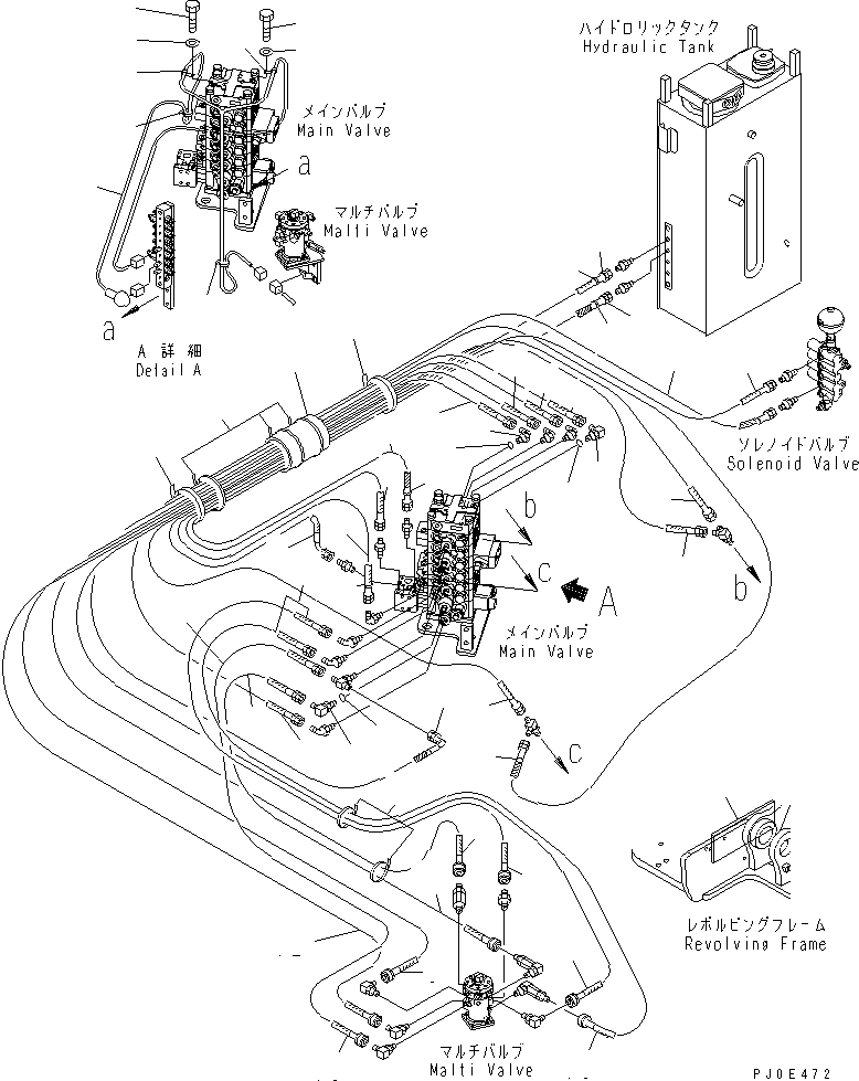 Excavators Komatsu / PC138US-2 S/N 1001-UP(pc138usr) / SHUTTLE VALVE (MULTI PATTERN) (MAIN VALVE HOSE AND ELBOW)(#1001-2600)(150600 : H1833-03A1)