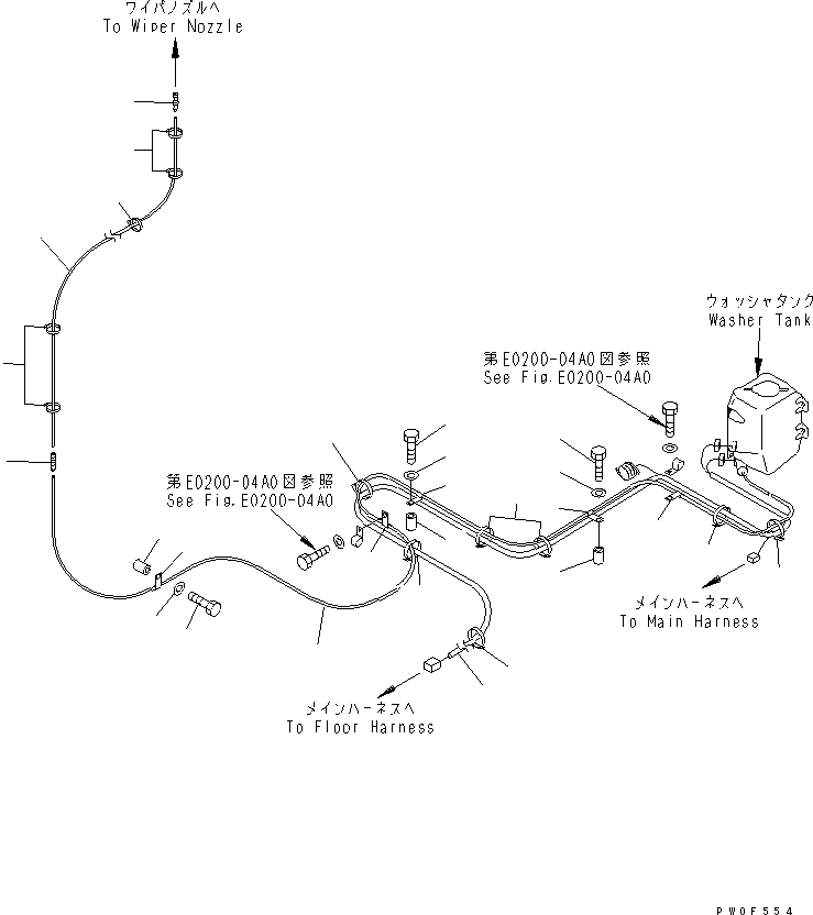 Excavators Komatsu / PC138US-2 S/N 1001-UP(pc138usr) / WINDOW WASHER (FOR SLIDE WINDOW)(210740 : K0350-01A1)