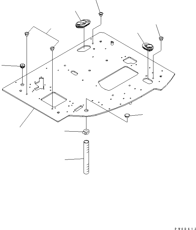 Excavators Komatsu / PC138US-2 S/N 1001-UP(pc138usr) / FLOOR FRAME (FLOOR FRAME) (BLADE SPEC.)(#2601-)(210900 : K1110-01A1A)