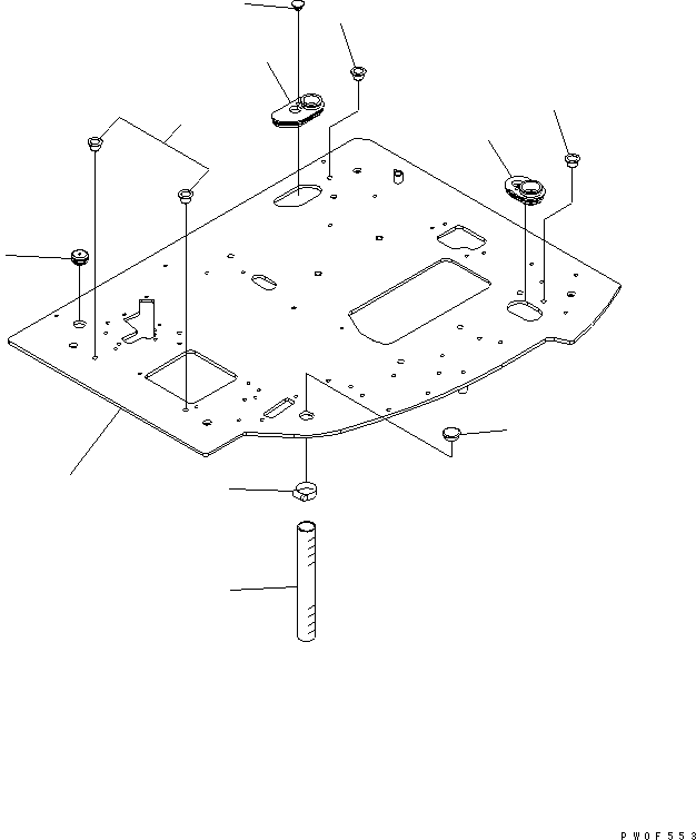 Excavators Komatsu / PC138US-2 S/N 1001-UP(pc138usr) / FLOOR FRAME (FLOOR FRAME) (FOR SLIDE WINDOW)(#3201-)(210910 : K1110-01A6)