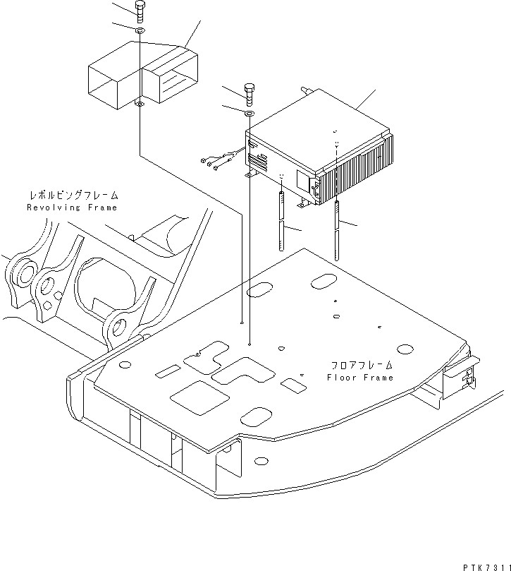Excavators Komatsu / PC138US-2 S/N 1001-UP(pc138usr) / FLOOR FRAME (AIR CONDITIONER)(#1001-2600)(211240 : K1110-13A0)