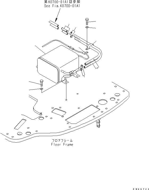 Excavators Komatsu / PC138US-2 S/N 1001-UP(pc138usr) / FLOOR FRAME (HEATER)(#1001-2600)(211260 : K1110-13A4)