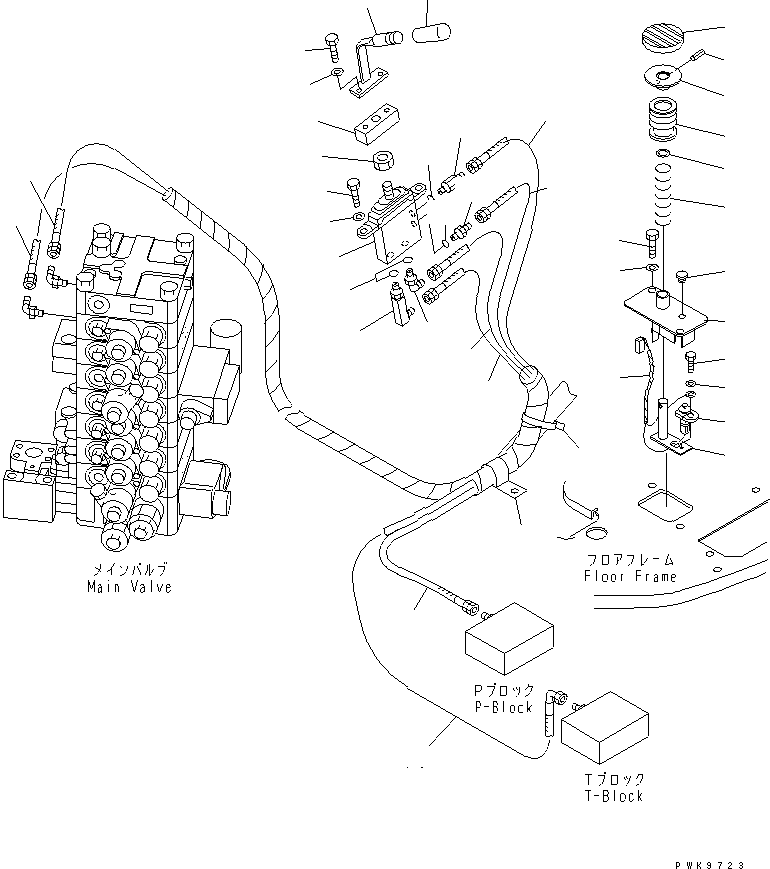 Excavators Komatsu / PC138US-2 S/N 1001-UP(pc138usr) / FLOOR FRAME (BLADE CONTROL)(#1001-2600)(211280 : K1110-14A2)