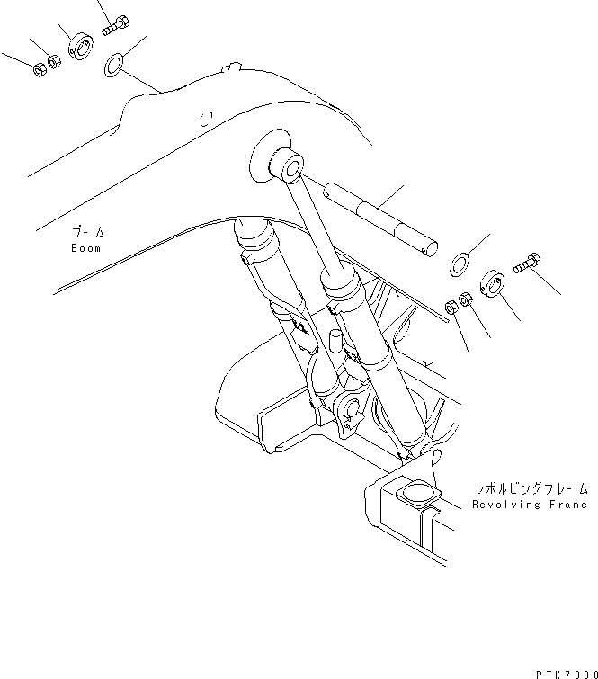Excavators Komatsu / PC138US-2 S/N 1001-UP(pc138usr) / BOOM CYLINDER TOP PIN (YELLOW)(360300 : T1125-01A1)