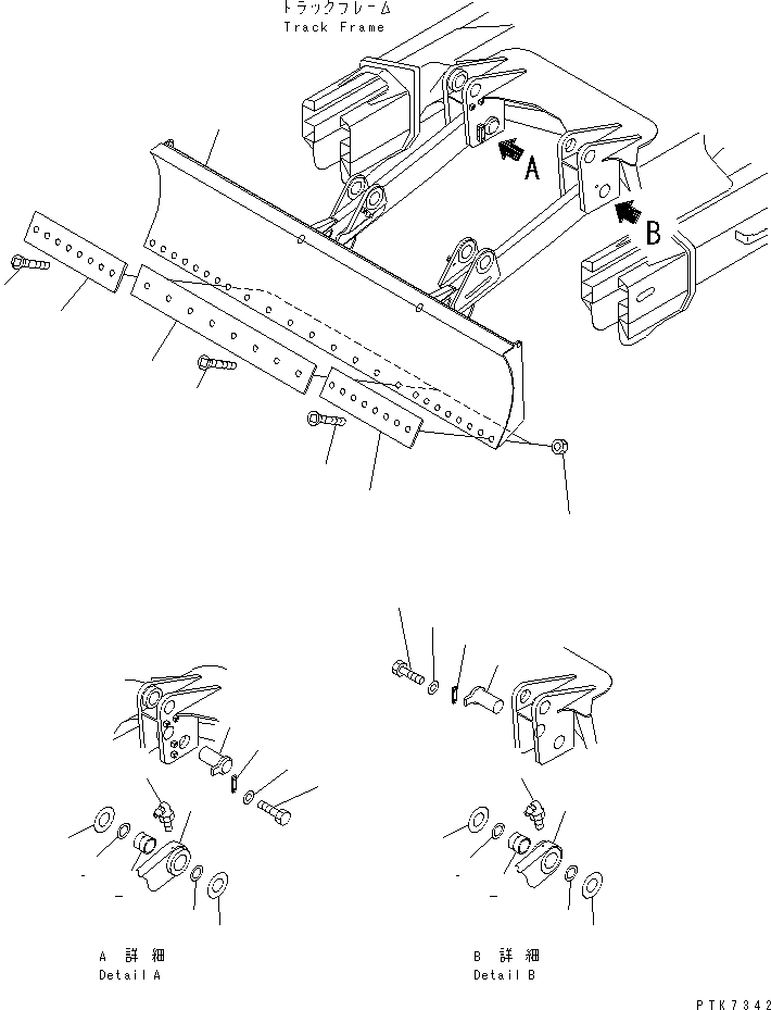 Excavators Komatsu / PC138US-2 S/N 1001-UP(pc138usr) / BLADE(360840 : T1710-01A0)