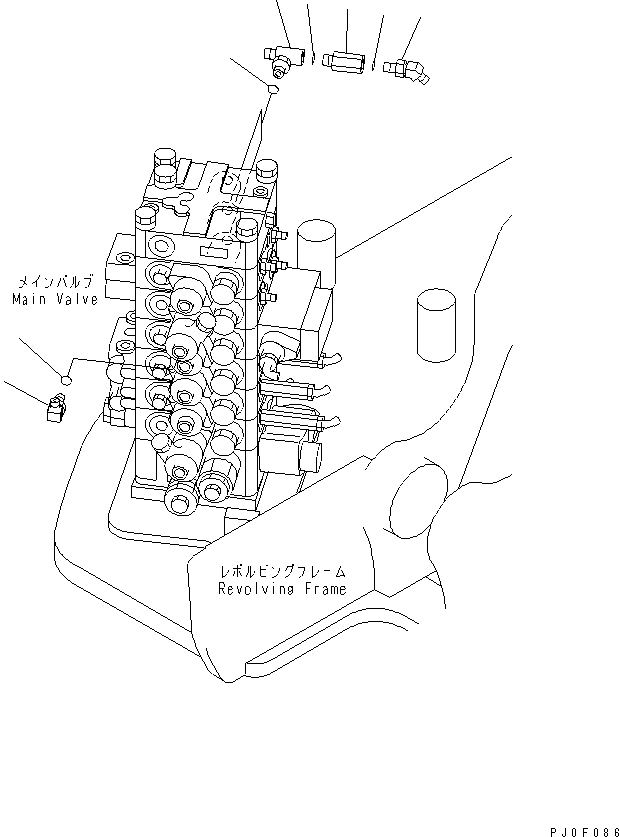 Excavators Komatsu / PC138US-2 S/N 1001-UP(pc138usr) / ARM CRANE (VALVE LINKAGE) (MULTI) (BLUE)(#2601-)(450310 : X1000-09B0)