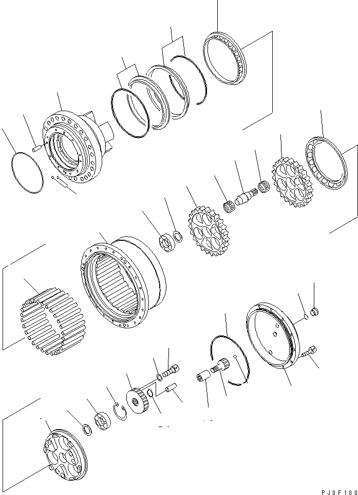 Excavators Komatsu / PC138US-2 S/N 1001-UP(pc138usr) / TRAVEL M0TOR (FINAL DRIVE ASS