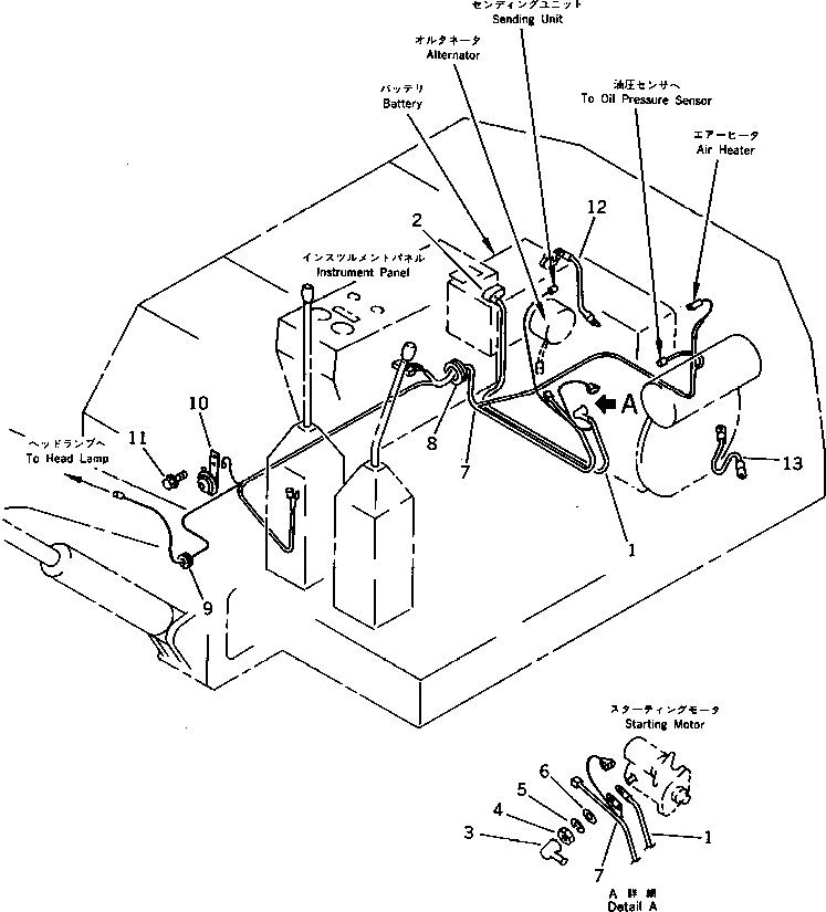 Komatsu parts book diagram for PC15-2 S/N 2001-UP (6-Way Control): ELECTRICAL SYSTEM (CHASSIS SIDE) (FOR JAPAN) (FOR ASIA)