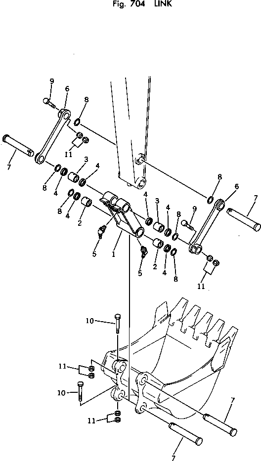 Excavators Komatsu / PC150-1 S/N 1001-UP(pc150-1c) / LINK(210040 : 704)