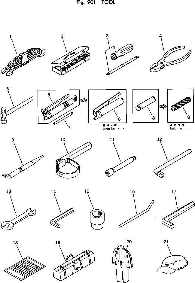 Excavators Komatsu / PC150-1 S/N 1001-UP(pc150-1c) / TOOL(300010 : 901)