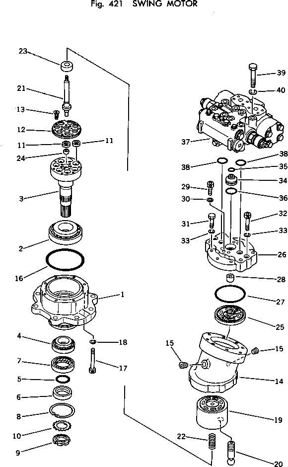 Excavators Komatsu / PC150-1 S/N 1001-UP(pc150-1r) / SWING MOTOR(120030 : 421)