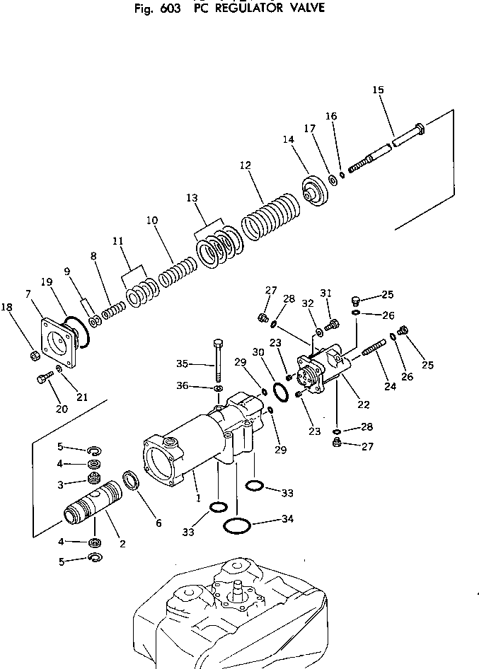 Excavators Komatsu / PC150-1 S/N 1001-UP(pc150-1r) / PC REGULATOR VALVE(180030 : 603)