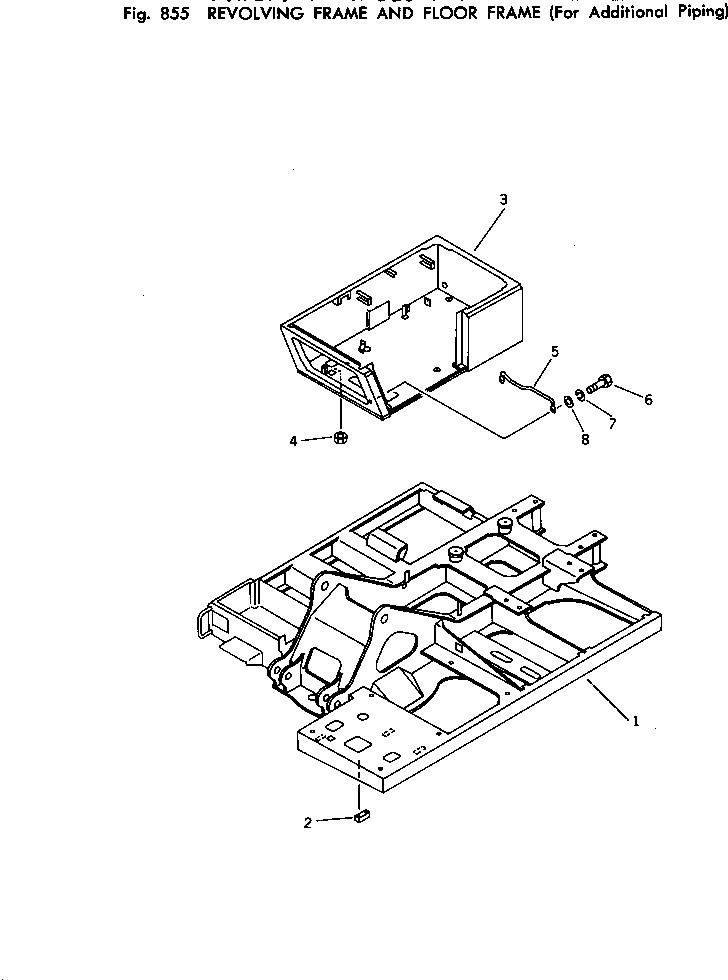 Excavators Komatsu / PC150-1 S/N 1001-UP(pc150-1r) / REVOLVING FRAME AND FLOOR FRAME (FOR ADDITIONAL PIPING)(240230 : 855)