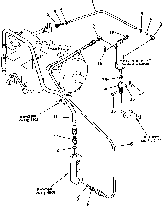 Excavators Komatsu / PC150-3 S/N 3001-UP(pc150-3r) / HYDRAULIC PIPING (WITH AUTO DECELERATION)(#3001-3686)(030070 : 1105)
