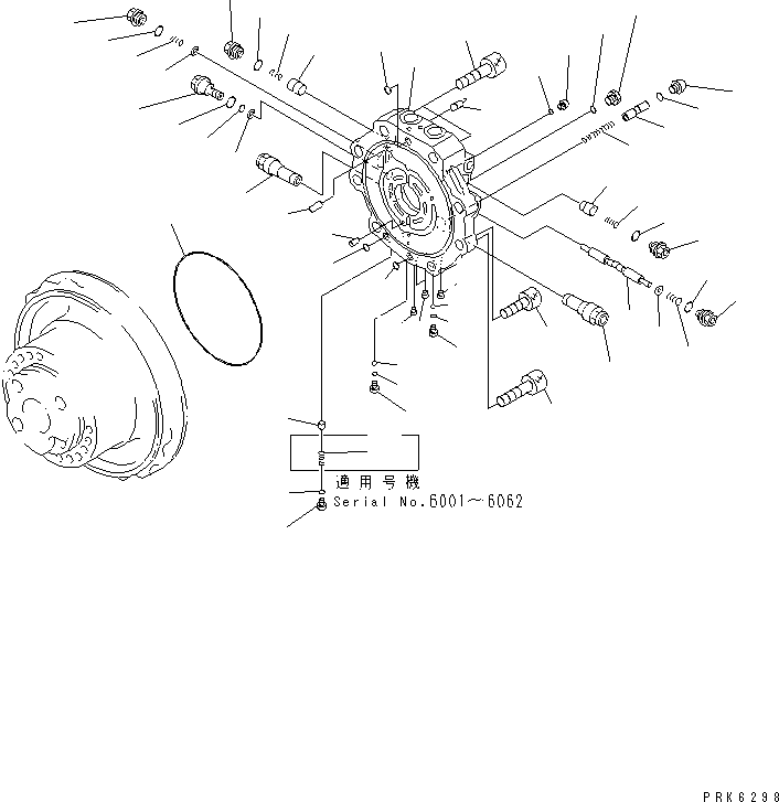 Komatsu parts book diagram for PC150-5 S/N 6001-UP: TRAVEL MOTOR (2/3)