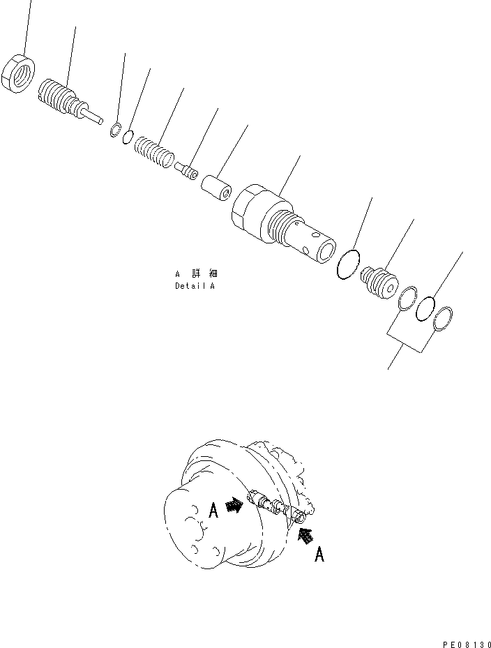 Komatsu parts book diagram for PC150-5 S/N 6001-UP: TRAVEL MOTOR (3/3)