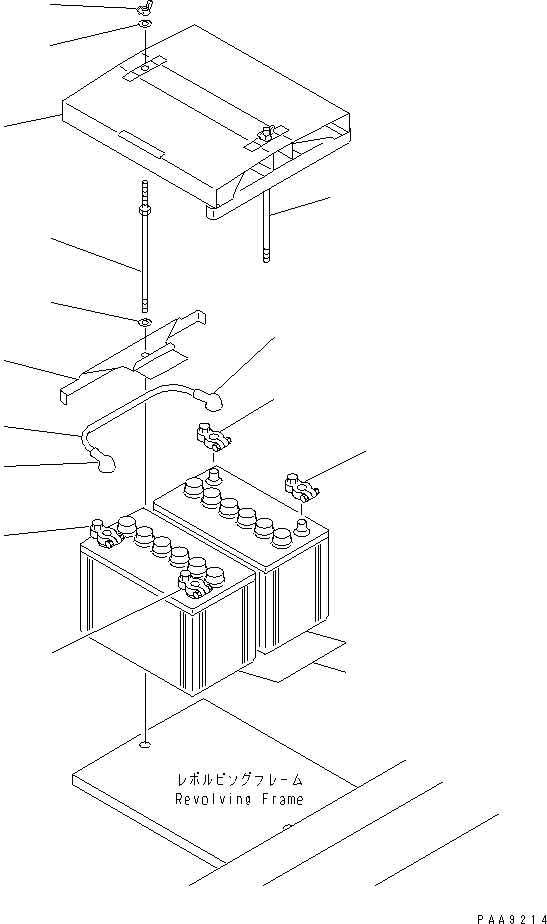 Komatsu parts book diagram for PC150LGP-6K S/N K35001-UP: BATTERY (LARGE CAPACITY)