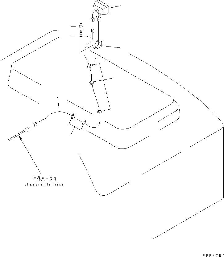 Komatsu parts book diagram for PC150LGP-6K S/N K35001-UP: REAR WORK LAMP