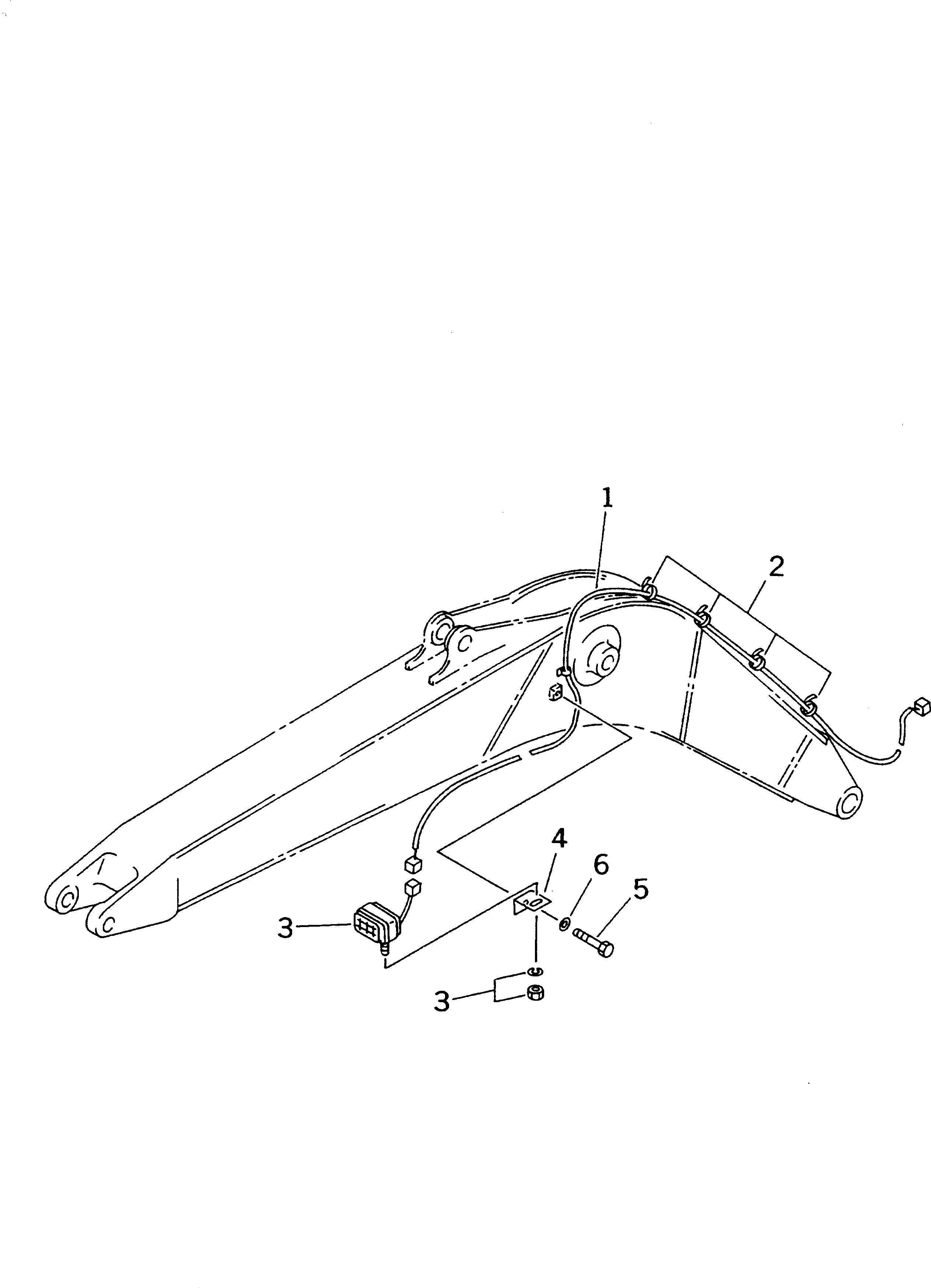 Komatsu parts book diagram for PC150LGP-6K S/N K35001-UP: WORK LAMP (FOR BOOM) (L.H.)
