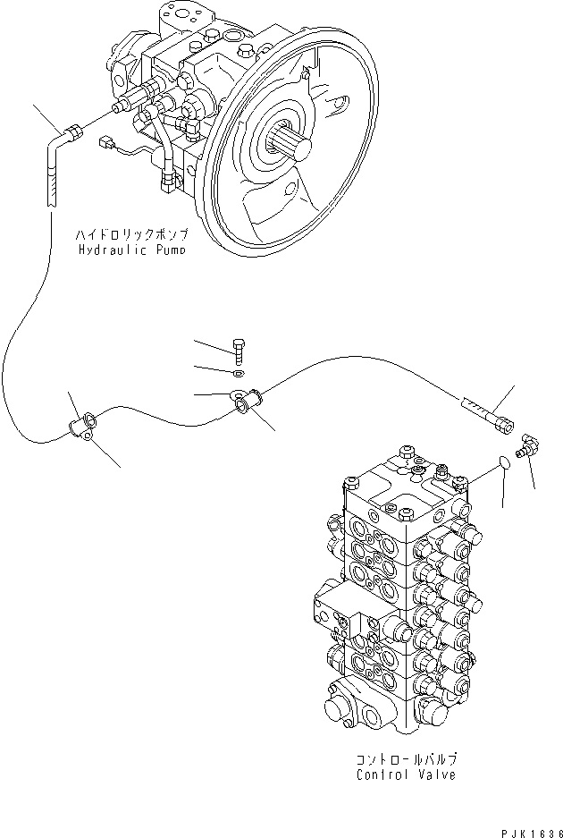 Komatsu parts book diagram for PC150LGP-6K S/N K35001-UP: L.S. LINE