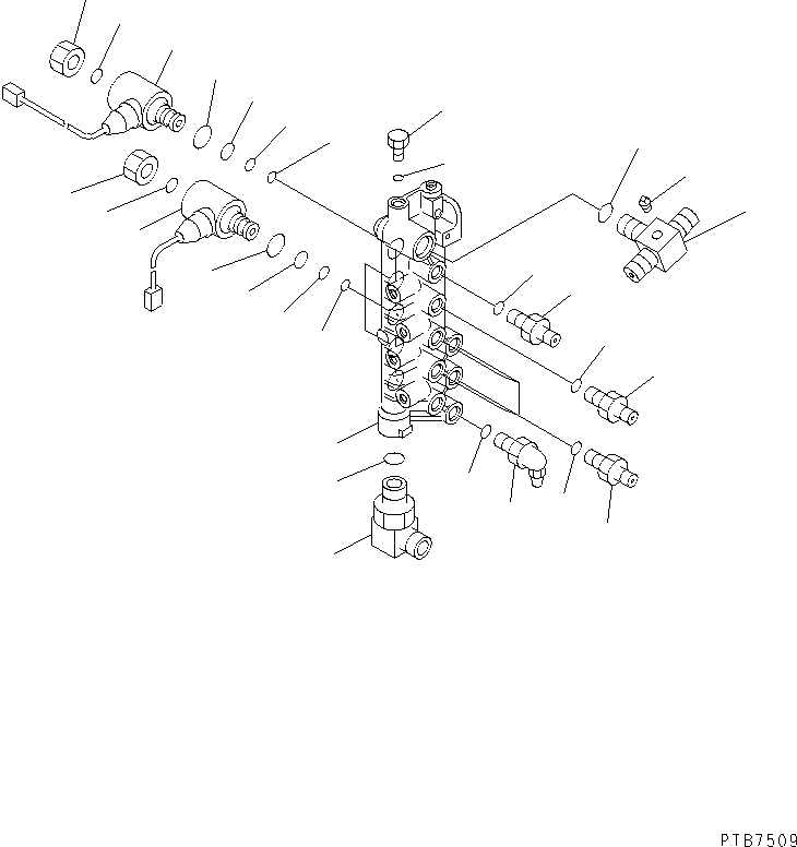 Komatsu parts book diagram for PC150LGP-6K S/N K35001-UP: SOLENOID VALVE LINE (SOLENOID VALVE)
