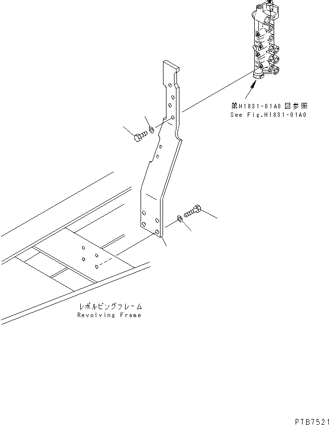 Komatsu parts book diagram for PC150LGP-6K S/N K35001-UP: SOLENOID VALVE LINE (SOLENOID VALVE BRACKET)