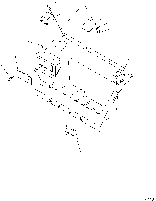 Komatsu parts book diagram for PC150LGP-6K S/N K35001-UP: SEAT REAR COVER (RADIO LESS)