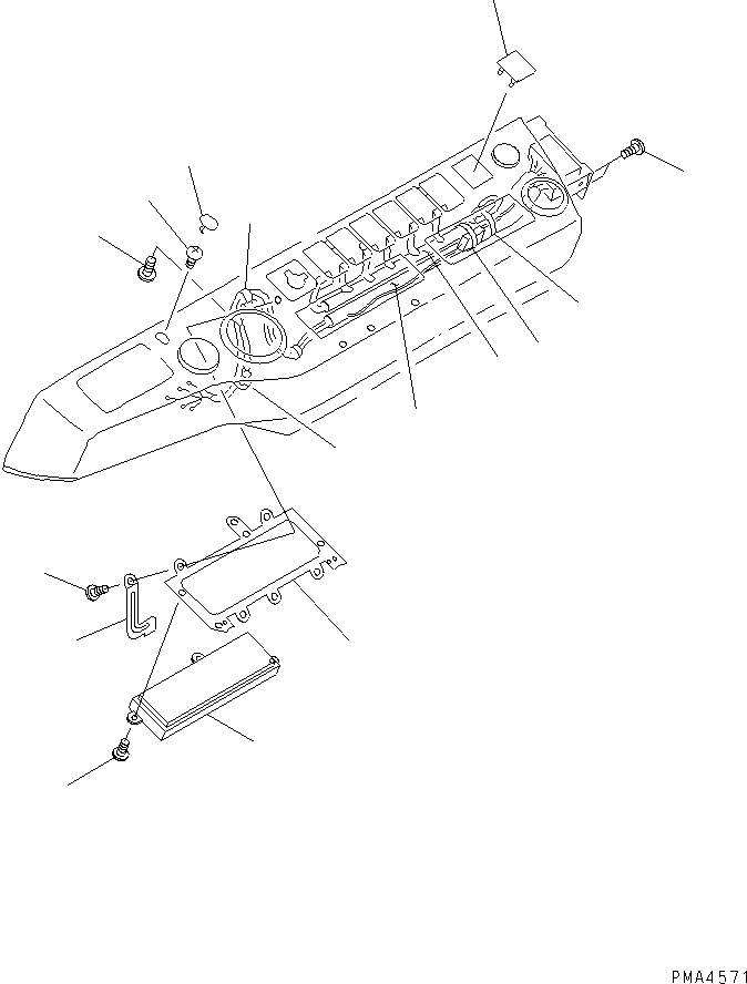 Komatsu parts book diagram for PC150LGP-6K S/N K35001-UP: OPERATOR'S CAB (WITH CAR HEATER) (PANEL) (WITHOUT RADIO AND      HARNESS)