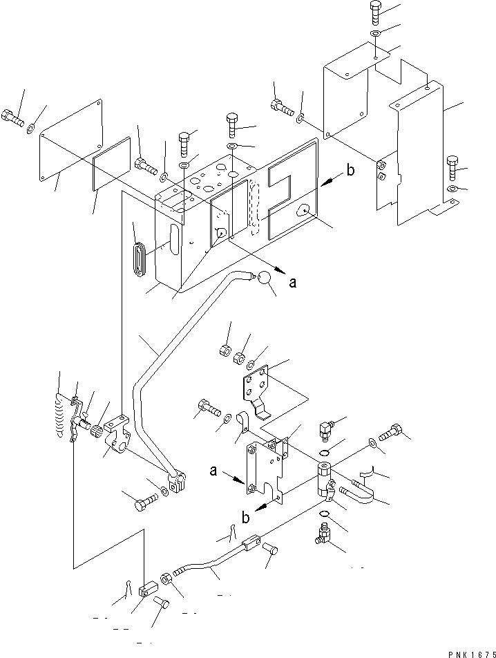 Komatsu parts book diagram for PC150LGP-6K S/N K35001-UP: FLOOR FRAME (LEFT STAND) (STAND AND REAR COVER)