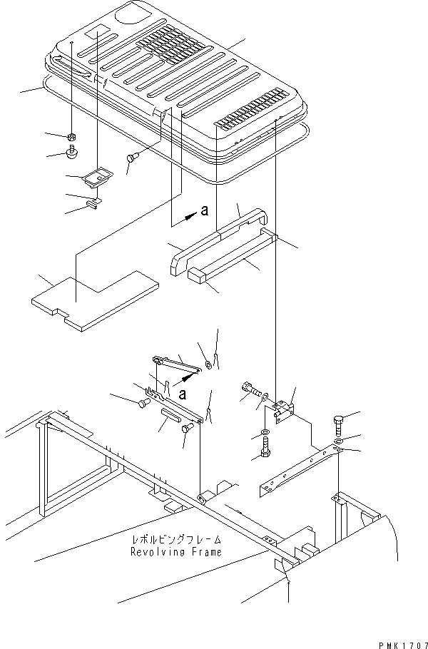 Komatsu parts book diagram for PC150LGP-6K S/N K35001-UP: HOOD